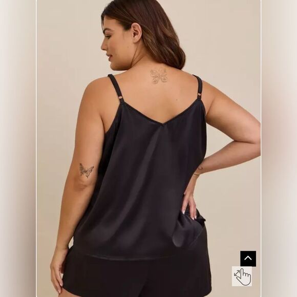 Torrid Dream Satin Lace Trim Sleeveless Sleep Cami Black 5X NWT - Picture 3 of 8